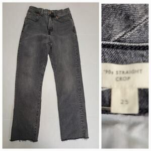 Madewell Jeans Sz 25 Womens 90's Straight Crop Gray High Rise Stretch